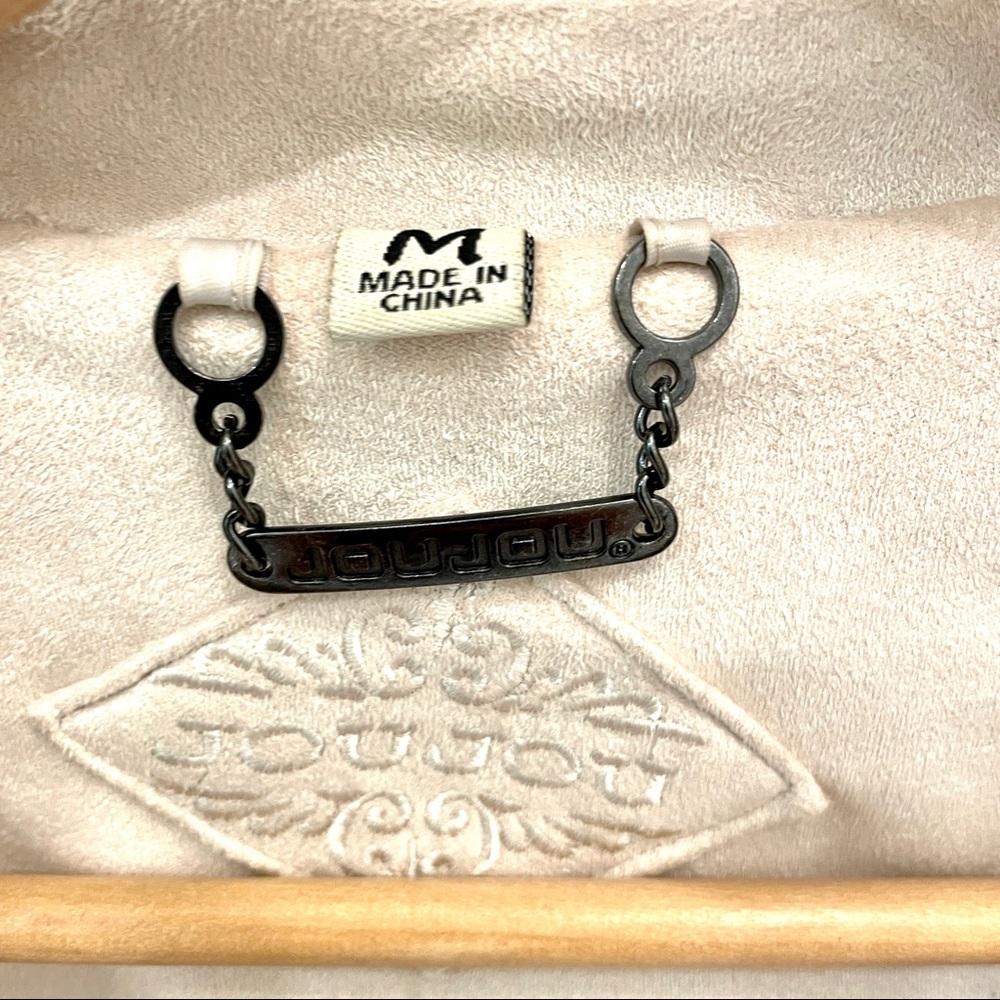 Jou Jou Ivory Fringe Cream Lined Sueded Jacket - Picture 5 of 5